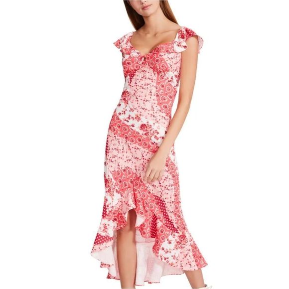 Betsey Johnson Dresses & Skirts - NWT | BETSEY JOHNSON La Napoule Flutter Sleeve High Low Ruffle Dress Roses